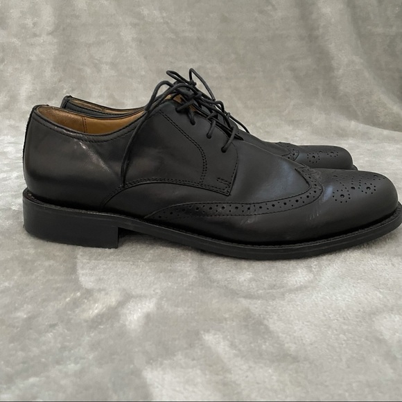 Bass & Co Mr Dylan Black Leather Formal Wigtip Lace Up Oxford Loafer Size 9M - Picture 6 of 13
